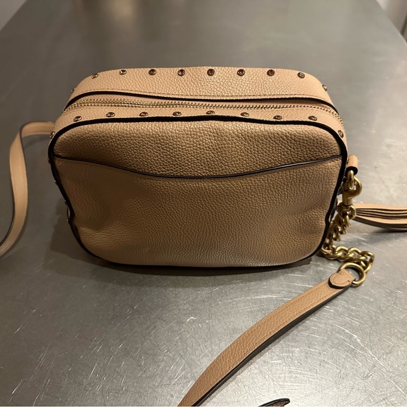 COACH Crystal Rivet Stone Nude Pink Camera Bag Crossbody - Picture 4 of 7
